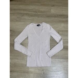 Express V-Neck Women's Sz S Ribbed Longsleeve Top Size Small Sweater